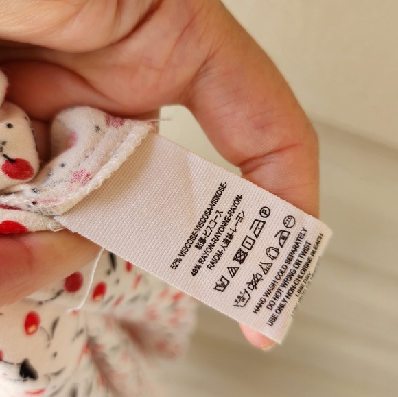 Free People Easy Peasy cherry print wide leg pants size 10 - Picture 11 of 14